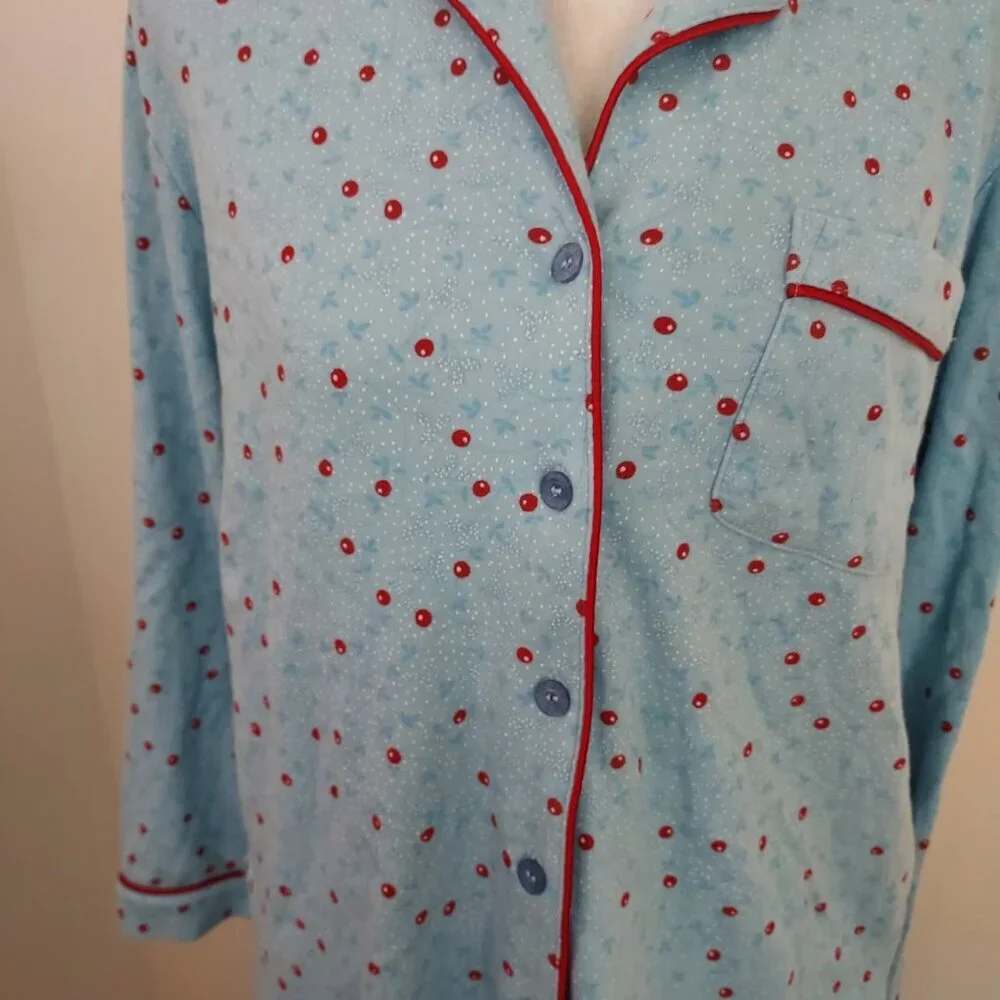 Charter Club Printed Cotton Flannel Pajama Set Size XS